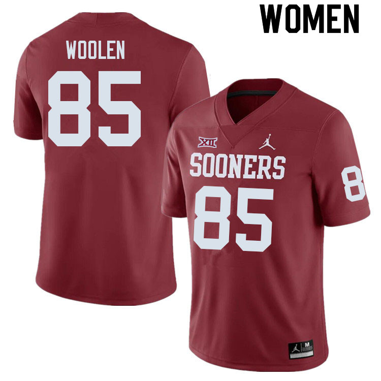 Women #85 Davion Woolen Oklahoma Sooners College Football Jerseys Sale-Crimson - Click Image to Close